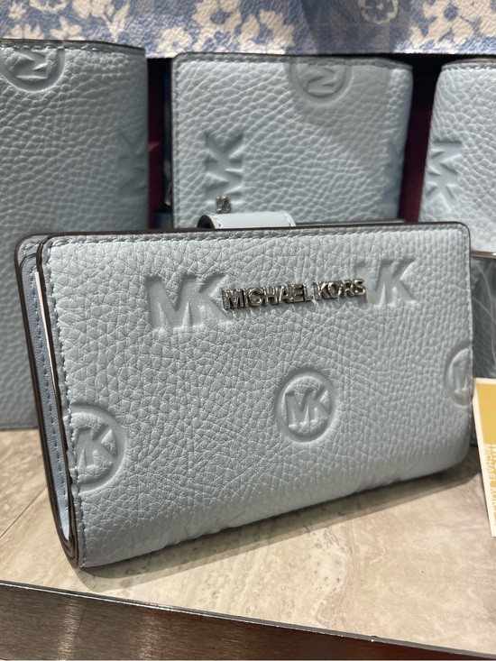 Michael Kors Handbags - Michael Kors JST Md Logo Debossed Bifold Bilfold Compact Wallet
Pale Ocean 
NWT
